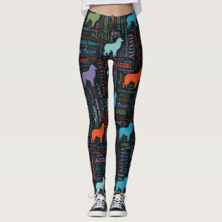 Aussie ordkonst för australian shepherd leggings
