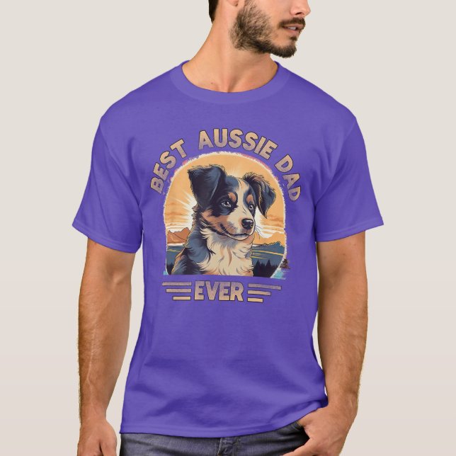Aussie Pappa Australian Shepherd present T Shirt (Framsida)
