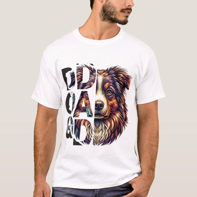 Aussie Pappa - Australian shepherd T-Shirt (Framsida)