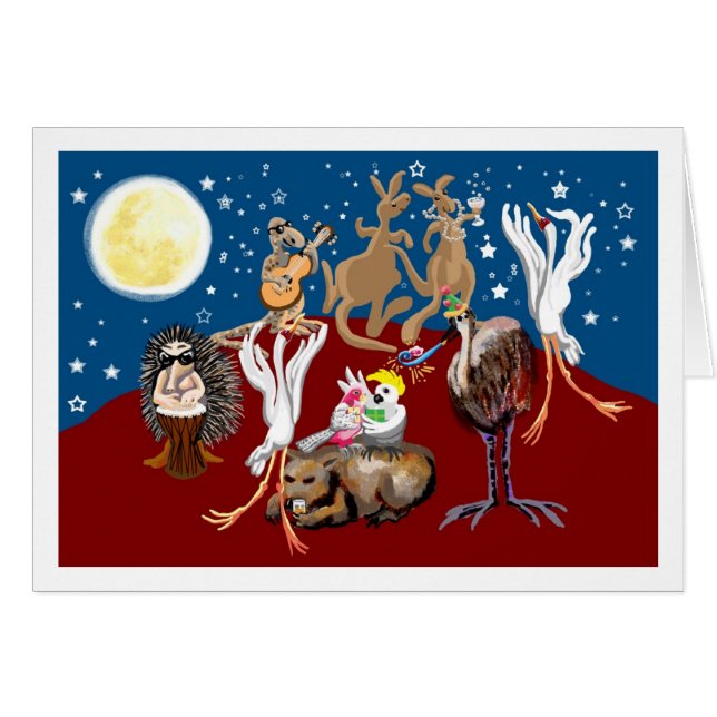 Aussie party hälsningskort (Framsidan Horizontal)