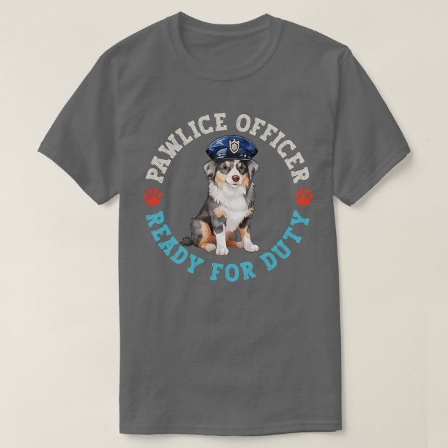 Aussie Pawlice Officer T Shirt (Design framsida)