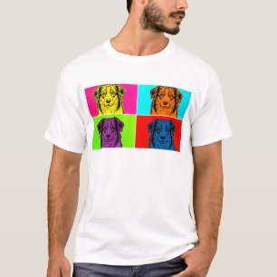Aussie Pop Art Warhol Stil   Australian Shepherd T Shirt