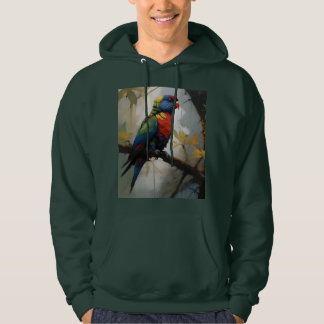 Aussie Rainbow Lorikeet Oil Paint, Hoodie