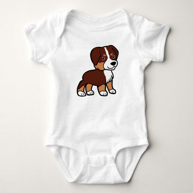 aussie röd tri serieteckning t shirt (Framsida)