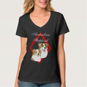 Aussie röda Merle parar på diamantdesign T-shirt