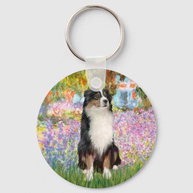 Aussie Shep 2 - Garden Nyckelring (Framsida)
