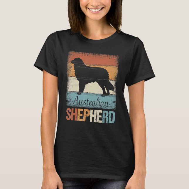 Aussie Shepherd Hund Shepherd Australian T Shirt (Framsida)