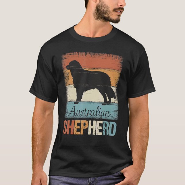 Aussie Shepherd Hund Shepherd Australian T Shirt (Framsida)