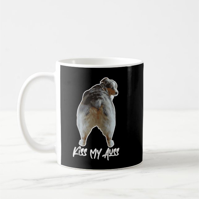 Aussie Shepherd Love Dog Australian Shepard Kiss M Kaffemugg (Vänster)