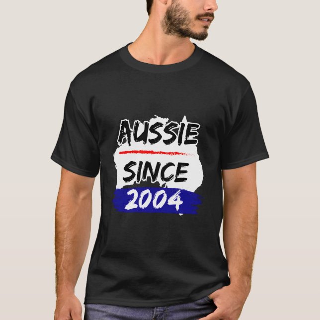 Aussie Since 2004 Australia Map T Shirt (Framsida)