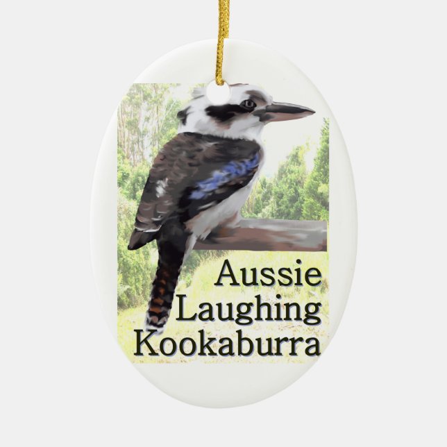 Aussie skratta Kookaburra Julgransprydnad Keramik (Framsidan)