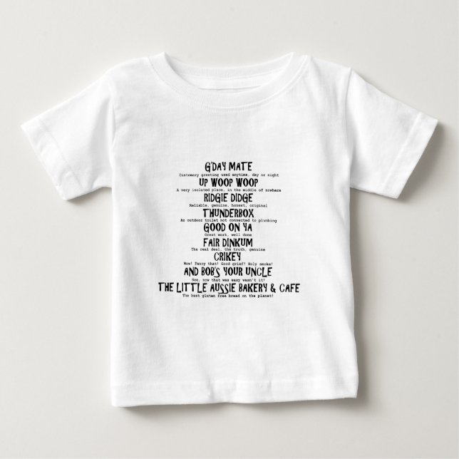 Aussie Slang T Shirt (Framsida)
