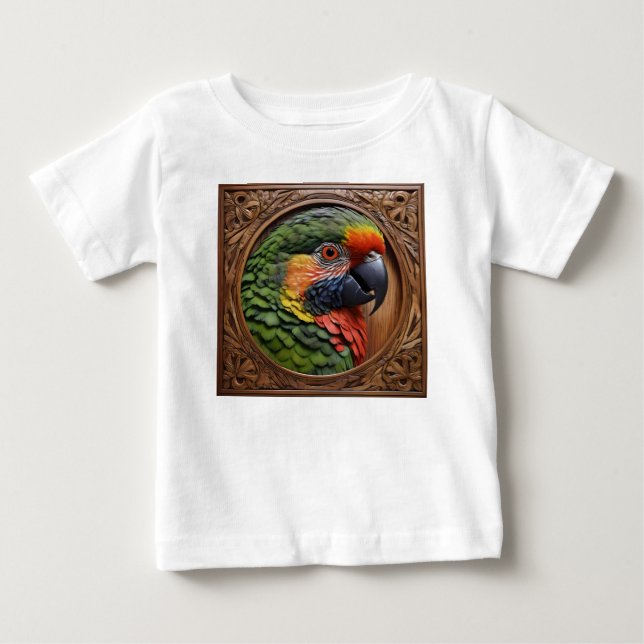 Aussie Spirit: En Lorikittsitting På Träsnide T Shirt (Framsida)