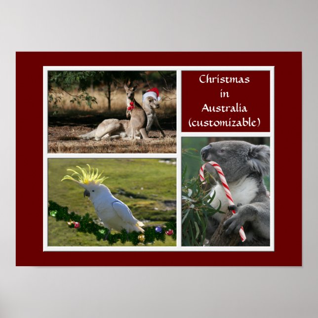 Aussie stil för juldjur - Personalizable Poster (Framsidan)