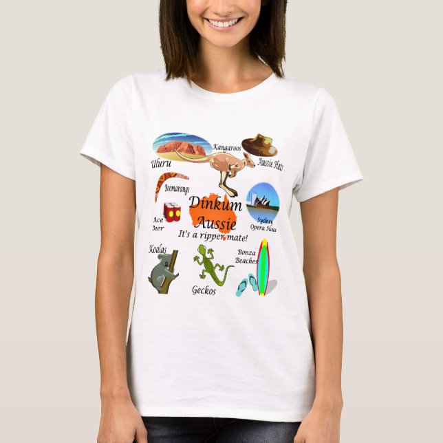 Aussie symboler t-shirt (Framsida)