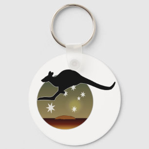 Aussie symbolsnyckelring för känguru nyckelring