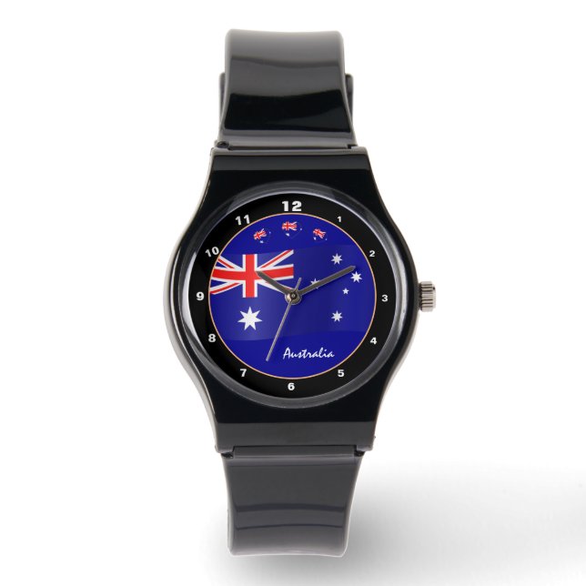 Aussie Time & Australian Flagga / Australien Armbandsur (Framsida)