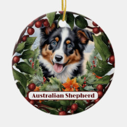 Aussie Valp Ornament, anpassa marijuen Julgransprydnad Keramik