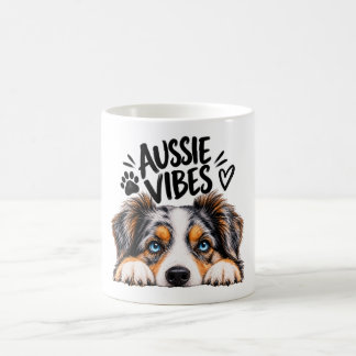 Aussie Vibes Söt Australian Shepherd Hund Älskare Kaffemugg