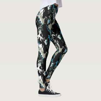 Aussie Vild Teal Mönster Leggings
