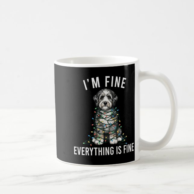 Aussiedoodle Christmas I'm Fine Everything Is Fine Kaffemugg (Höger)