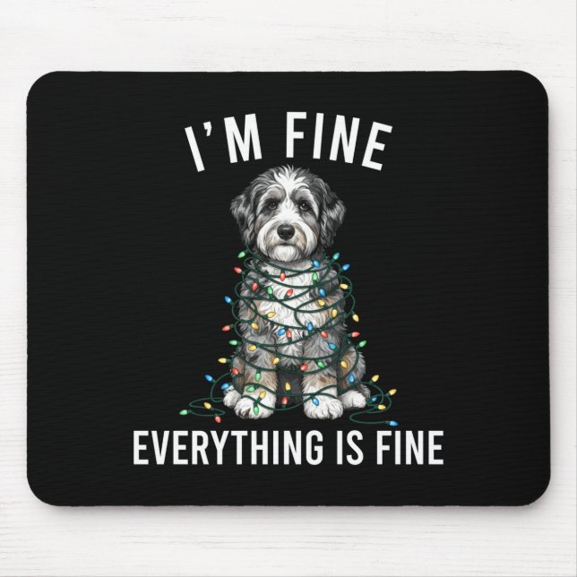 Aussiedoodle Christmas I'm Fine Everything Is Fine Musmatta (Framsidan)