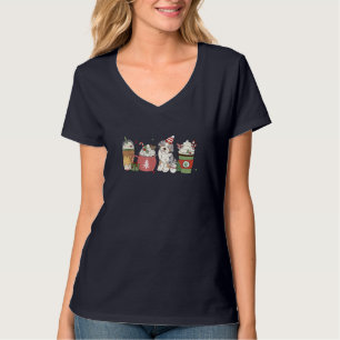 Aussiedoodle Coffee Latte Vinterjul jul Hund Mamma T Shirt