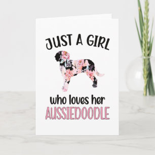 Aussiedoodle Hund Girl Hund älskare Aussiedoodle M Kort