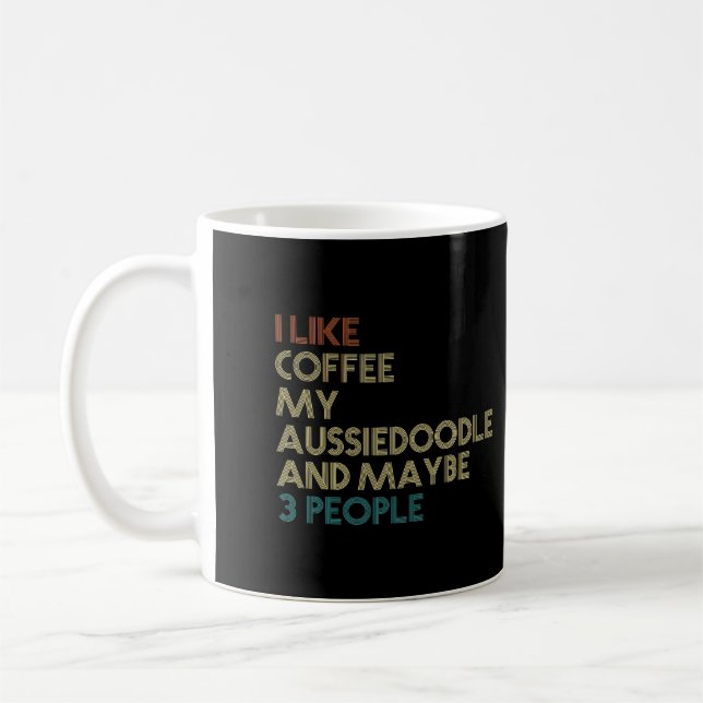 Aussiedoodle Hundägare Coffee Älskare Quote Gift V Kaffemugg (Vänster)