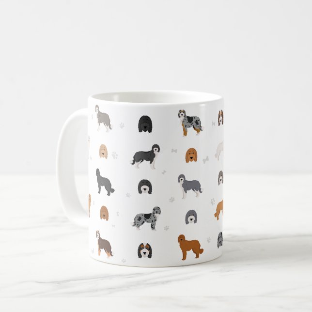 Aussiedoodle hundmix Kaffe Mugg (Framsida vänster)
