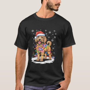 Aussiedoodle Liten Hund Julljus Julafton Pappa Mo T Shirt