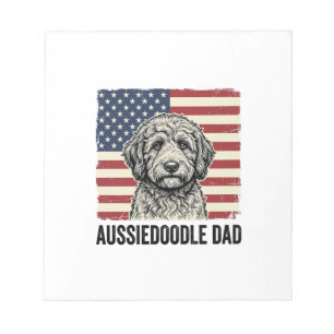 Aussiedoodle Pappa Patriotisk Vintage Hund Tröja D Anteckningsblock