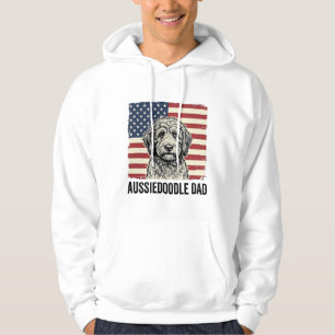Aussiedoodle Pappa Patriotisk Vintage Hund Tröja D Hoodie