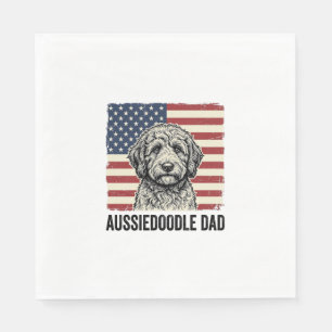Aussiedoodle Pappa Patriotisk Vintage Hund Tröja D Pappersservett