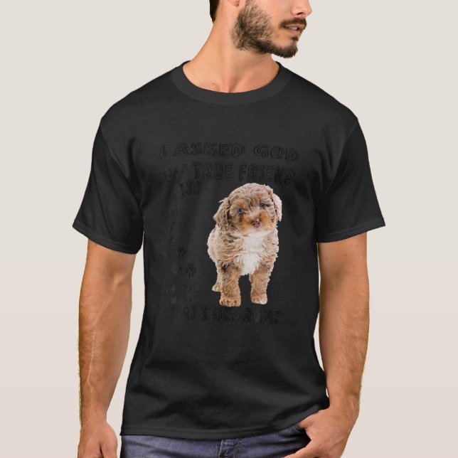 Aussiedoodle Quote Mamma, Aussiepoo Pappa, Cute Au T Shirt (Framsida)