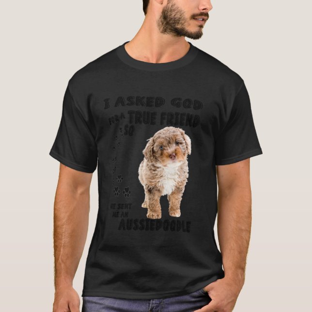 Aussiedoodle Quote Mamma Aussiepoo Pappa Cute Auss T Shirt (Framsida)