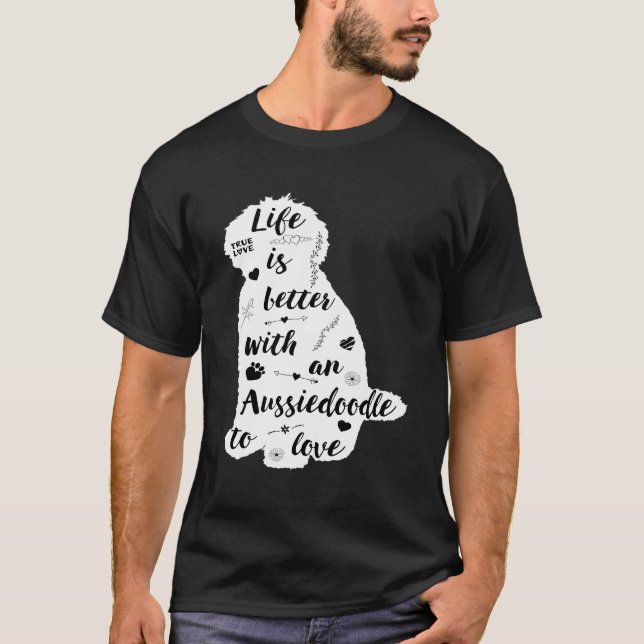 Aussiedoodle Shirt Design for Aussiedoodle Hund Lo T Shirt (Framsida)