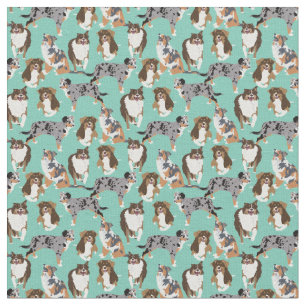 Aussies Australian shepherd Hundar kollage Tyg
