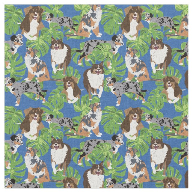 Aussies Australian shepherd Hundar Tropical Löv Tyg (Närbild)
