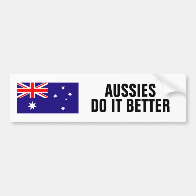 Aussies gör det den roliga australiensiska flagga bildekal (Framsidan)