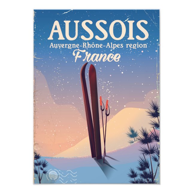 Aussois Auvergne-Rhône-Alpes Frankrike ski poster (Framsidan)