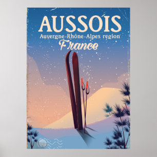 Aussois Auvergne-Rhône-Alpes Frankrike ski poster