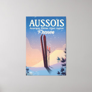 Aussois Auvergne-Rhône-Alpes Frankrike ski poster Canvastryck