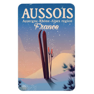 Aussois Auvergne-Rhône-Alpes Frankrike ski poster Magnet