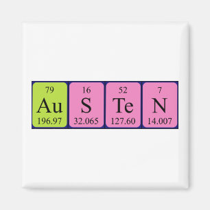 Austen Periodisk magnet bord namn