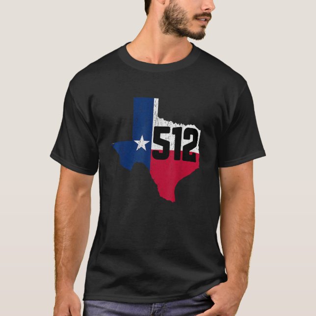 Austin Area Code 512 Texas Mobil Number Gift T Shirt (Framsida)