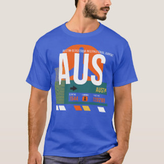 Austin AUS Airport Code Baggage Märkre T Shirt