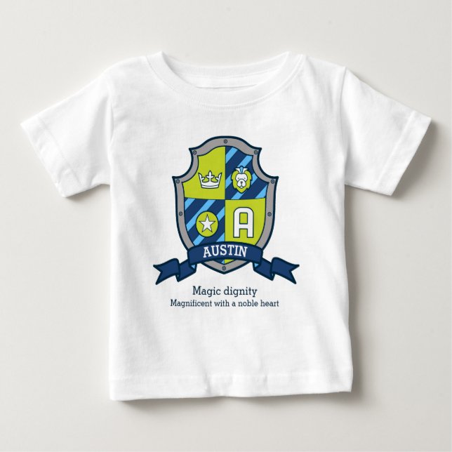 Austin boys A namn och drålsköld T-shirt (Framsida)