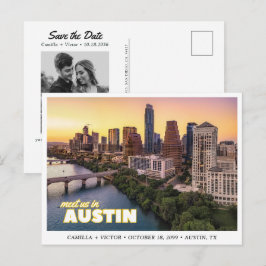 Austin Bröllop Spara datum Downtown Postkort Vykort