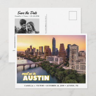 Austin Bröllop Spara datum Downtown Postkort Vykort